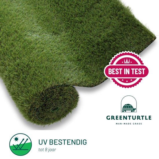 Green Turtle Kunstgras - Grastapijt - 100x400cm - 26mm - STANLEY PARK PREMIUM - Groen
