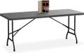 Merkloos Relaxdays Tuintafel Inklapbaar - 180 x 74 cm - Kunststof - Staal - 8 Personen - Campingtafel - Grijs