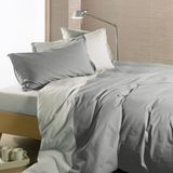 Caleffi Bicolor Beddengoedset, katoen, grijs, eenpersoonsbed
