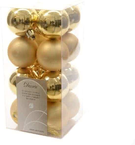 HHCP Kerstbal plastic glans-mat 40mm licht goud