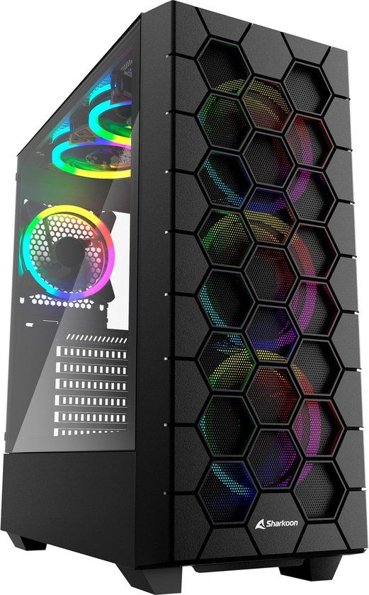Sharkoon ATX Semi-tower Box RGB HEX Black