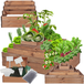 Modo24 ZP09 Carré Potager Surélevé En Escalier Modulable, Bois De Pin, Herbes/légumes, Jardin/terrasse/balcon, 54x117x120 Cm, Marron