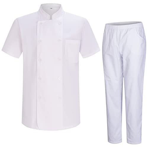 MISEMIYA - Men's Chef Jacket and Pants - White - XXL