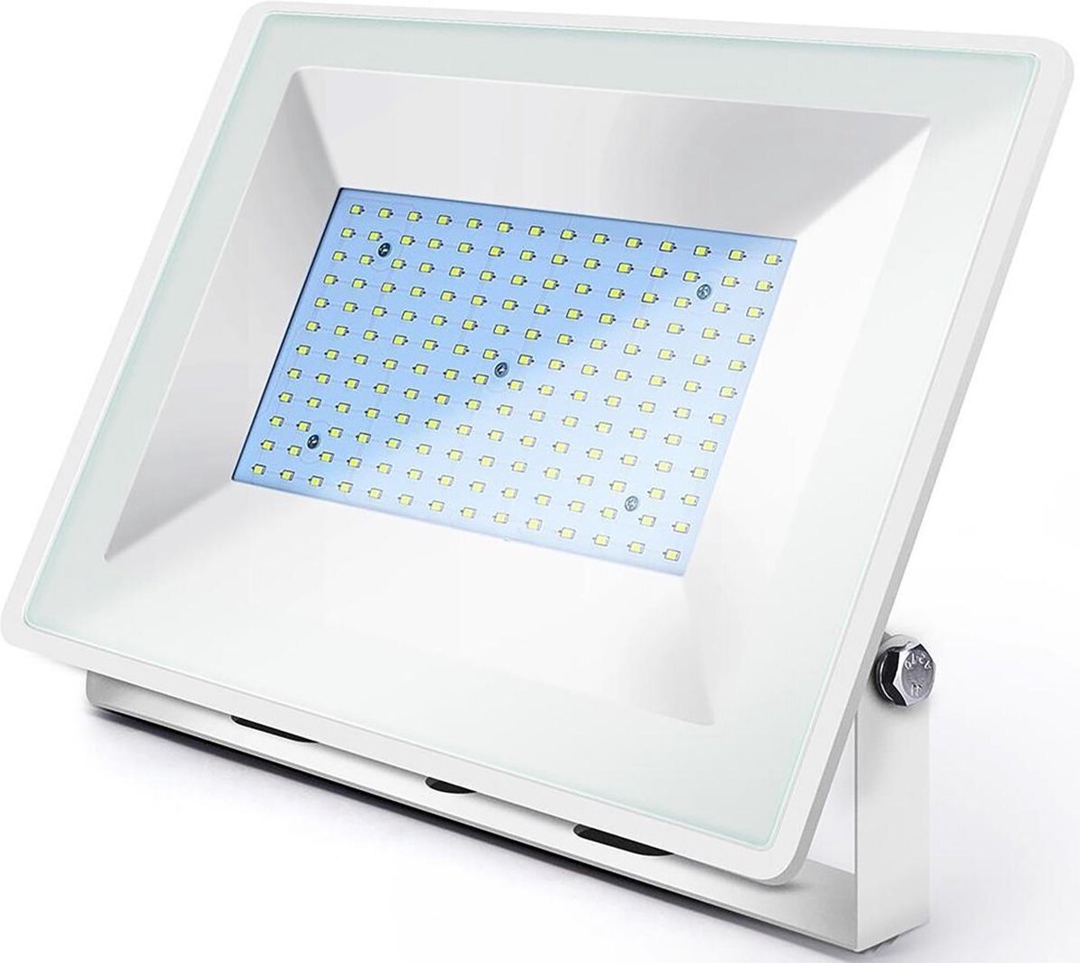 Qualu LED Bouwlamp 150 Watt - LED Schijnwerper - Igia Iglo - Helder/Koud Wit 6400K - Waterdicht IP65 - Mat Wit - Aluminium