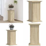 vidaXL Plantenstandaard 33 x 33 x 60 cm bewerkt hout sonoma eikenkleurig