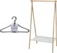H&S Collection Kledingrek met plank en kledinghangers - Bamboe - Lichtbruin - 155 cm