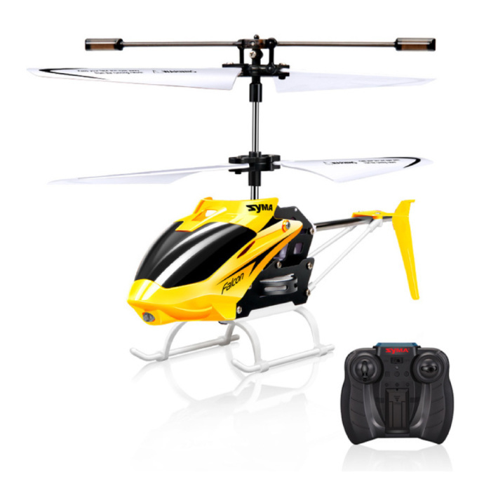 SYMA W25 Falcon Mini RC Drone Helikopter Speelgoed Gyro Lampjes Geel