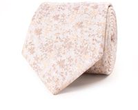 Tresanti Zijden Stropdas GLAUCO met delicate veldbloemen - Beige
