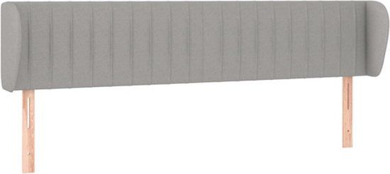vidaXL Hoofdbord met randen 203x23x78/88 cm stof lichtgrijs