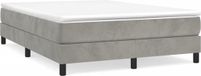 vidaXL Boxspringbed met matras, lichtgrijs, 140x190 cm, fluweel