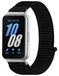 Wigento Samsung Galaxy Fit 3: Sportieve vervangende polsband van geweven nylon met klittenbandsluiting, zwart