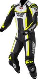 MUGENRACE Ibrido 2-delig leren motorpak - Zwart/wit/neon-geel - Maat 56