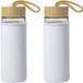 Merkloos / Sans marque 4x Glas Waterfles/Drinkfles - Softshell Beschermhoes - Wit - 530 ml