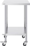 VEVOR Roestvrijstalen werktafel 610x610mm met wielen
