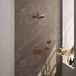 Brauer Copper Edition Thermostatische Regendoucheset Inbouw - Hoofddouche 30 cm - Rechte Wandarm - Met Drukknoppen - Handdouche 3 Standen - Doucheslang - Wandaansluitbocht