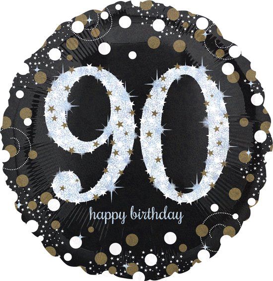 Amscan Folieballon 90 Sparkling Birthday Zwart 71 cm