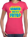 Bellatio Decorations Shoppartners Bv Foute party Schatje mag ik je foto verkleed/carnaval t-shirt roze dames - Foute hits - Foute party outfit/ kleding M