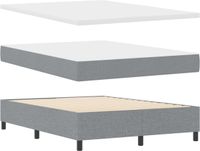 vidaXL Boxspring bed met hoofdeinde Lichtgrijs 140 x 200 cm Stof