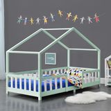 en.casa Kinderbed Treviolo huisbed 90x200 cm mint en wit