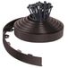 VOUNOT Flexibele bloembedrand van kunststof, met 40 bevestigingsnagels, lengte 20 m, hoogte 5 cm, bruin
