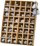 LOBERON Kerstversiering set van 48 Lyla grijs/koper/wit