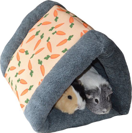 Rosewood Knaagdier tunnel Snuggle 'n Sleep Wortel - Grijs/Oranje - 37 x 31 x 25 cm