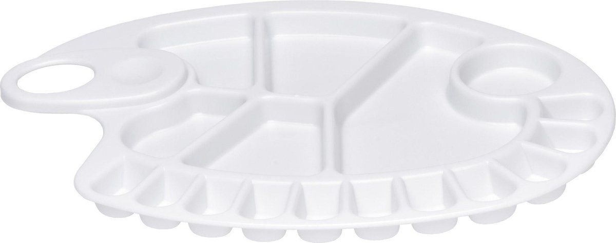 Artina Set van 5x Palet - Schilderspalet voor Verf met Grip Gat - Verfpalet met Duimgreep 23,5cm x 17cm - wit