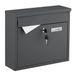 Merkloos Relaxdays Wandbrievenbus met slot - 31 x 36 x 12 cm - metaal - antraciet