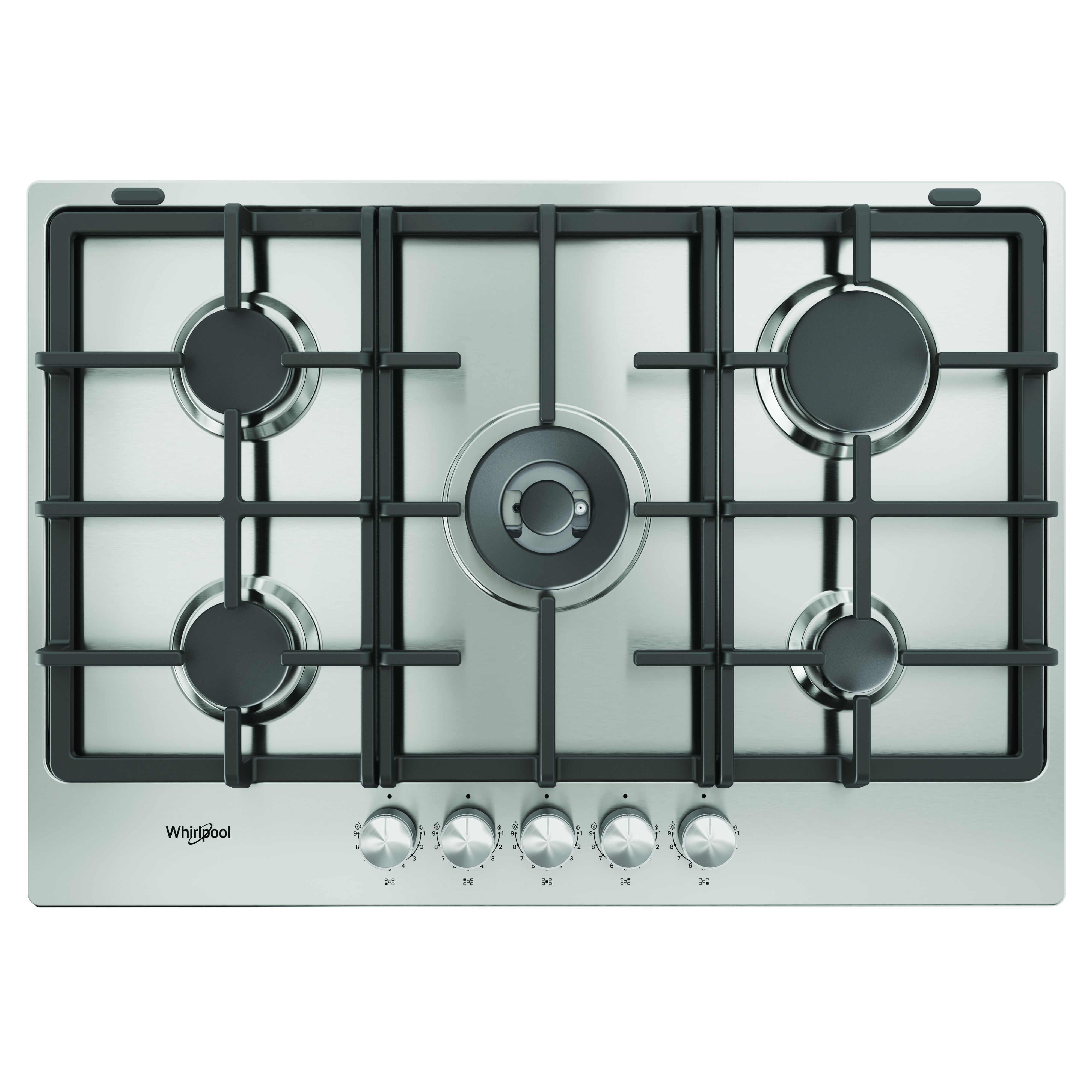 Whirlpool TKRL 761 IX K Ingebouwd 75 cm Gaskookplaat Roestvrijstaal 5 zone(s)