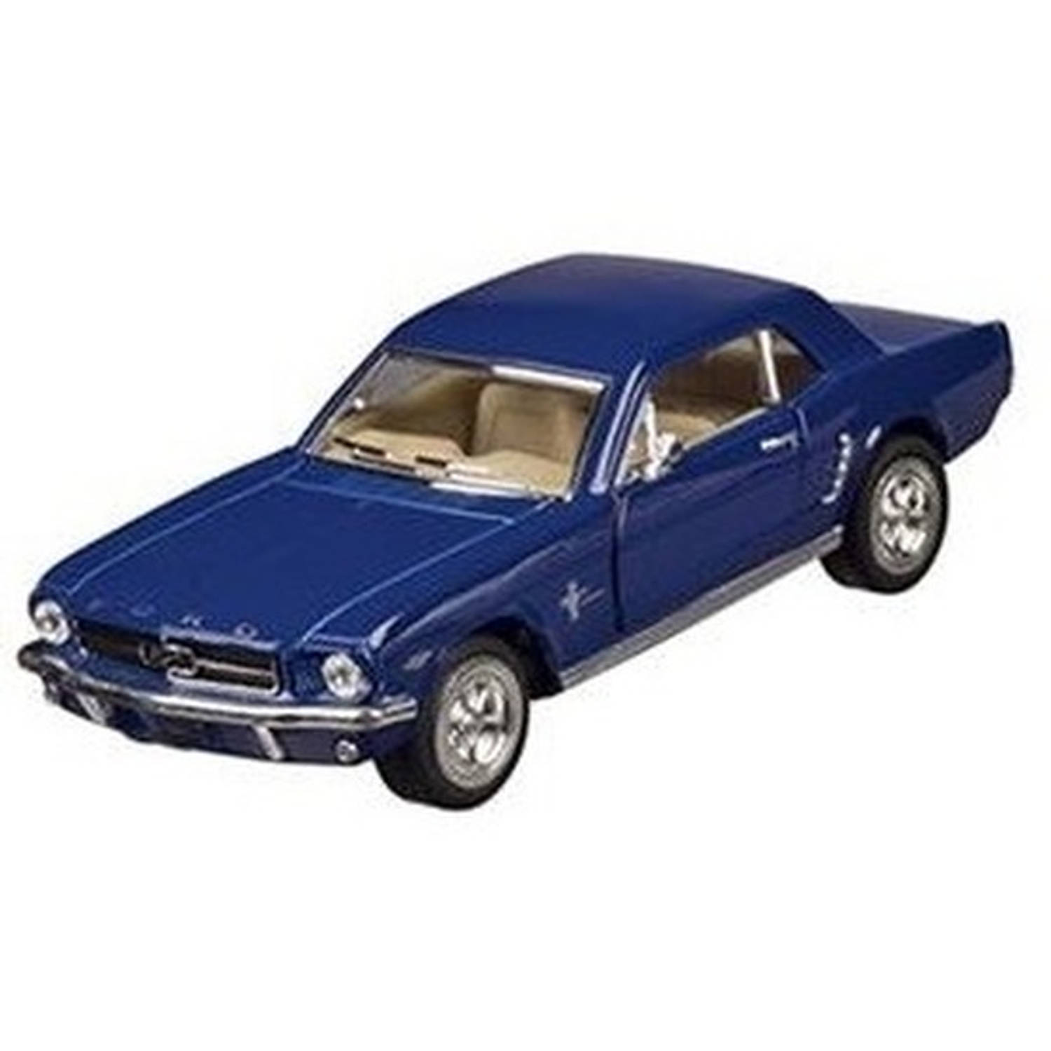 Goki Modelauto Ford Mustang 1964 blauw 13 cm - speelgoed auto schaalmodel