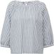 s.Oliver Blouse Dames Gestreept Ronde Hals Driekwart Mouw Koningsblauw Katoen Regular Fit
