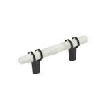 Amerock Carrione 3 inch (76mm) Center-to-Center Marble White/Black Bronze Cabinet Pull, BP36639MWBBR