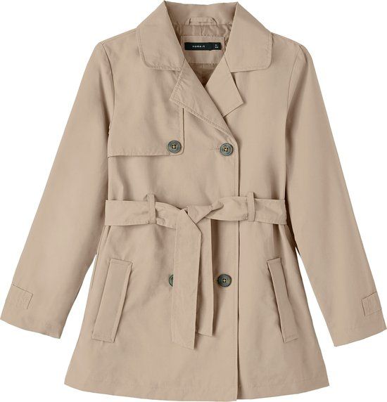 NAME IT - NKFMADELIN TRENCH COAT NOOS - Meisjes - Buitenjassen - Savannah Tan - Maat 164