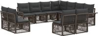 vidaXL Tuinbank - Set - 11 zitplekken - Grijs - Polyrattan