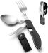 Travelhawk Campingbestek - Inklapbaar - Roestvrij Staal - Vork, Lepel, Opener en Mes - 4-in-1