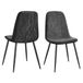 VASAGLE Eetkamerstoelen, 2 stuks, chenillestof | Metalen standaard, verstelbare poten, eenvoudige reiniging, gestructureerd PU, leigrijs, collectie ISLAND KDC187G01