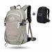 CarryQuest® - Sac à dos de randonnée extérieur 25L - Sac à dos léger en nylon avec réservoir d'eau - Système de boisson - Housse de pluie - Ventilation du dos - Design patchwork - 45x27x17 cm - Gris