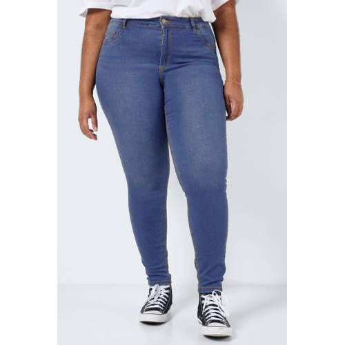 NOISY MAY Curve NMCALLIE High Waist Skinny Jeans - Medium Blue Denim