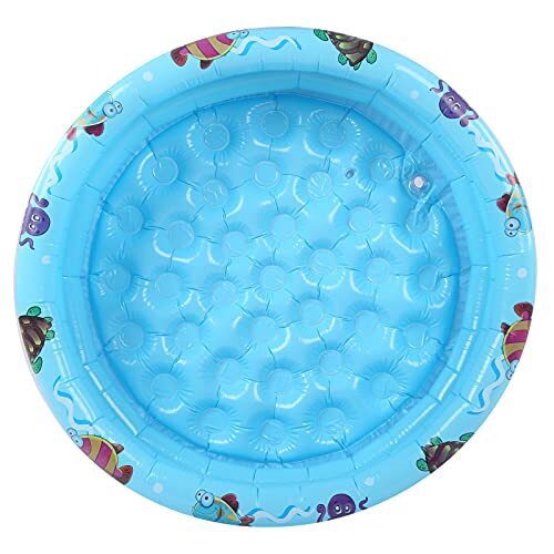 FOLOSAFENAR Opblaasbaar zwembad 3 Optioneel formaat Draagbaar zwembad voor peuters Ronde Baby Zwembad Outdoor waterspeelgoed Kinderzwembad voor achtertuin, Tuin en Pool Party (blauw) (120cm)