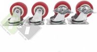 Benson Zwenkwielen set - geremd en ongeremd - 50 mm - rood - 4 stuks