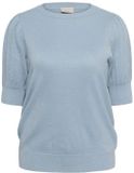 KAFFE Curve Kaffe Vrouwentrui KAFFE Curve Regitta Pleat Blauwe Mist Katoen Lange Mouw L
