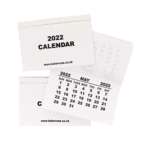 Baker Ross FC177 2022 kalender onderleggers voor kinderen - pak van 1, ideaal voor scholen en thuis, witte minikalender scheurbladen