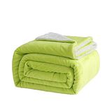 Good Nite Omkeerbare sherpa-fleecedeken, zacht, warm, voor thuis en op reis (groen, super kingsize), 230 x 270 cm
