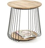 Haku Bijzettafel Ø50 cm x 52 cm Massief Eikenhout Bruin Rond