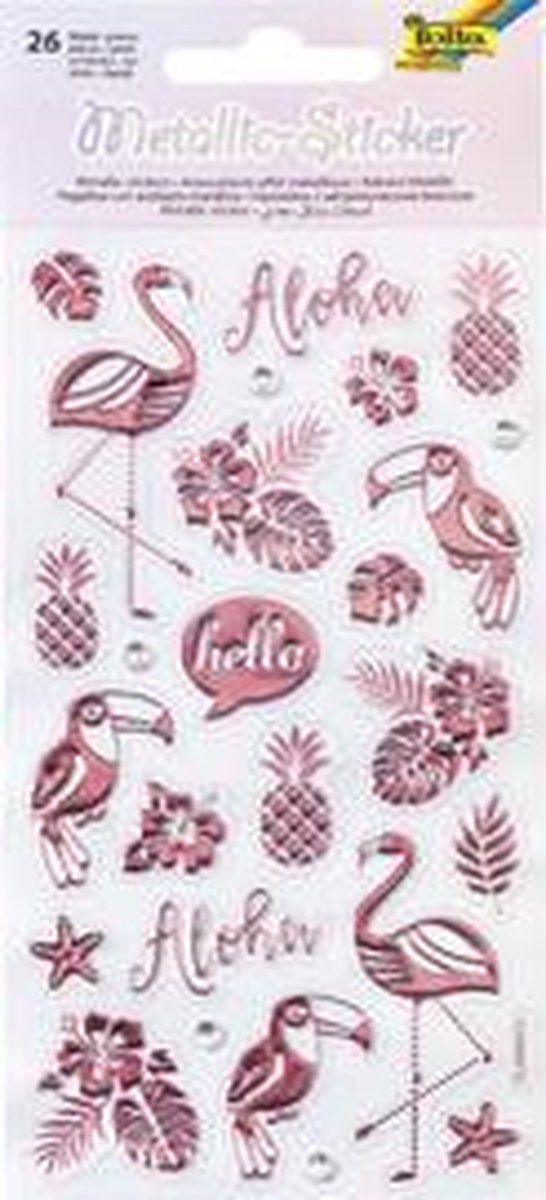 Folia metallic sticker Zomerliefde - 95x175 mm - wit
