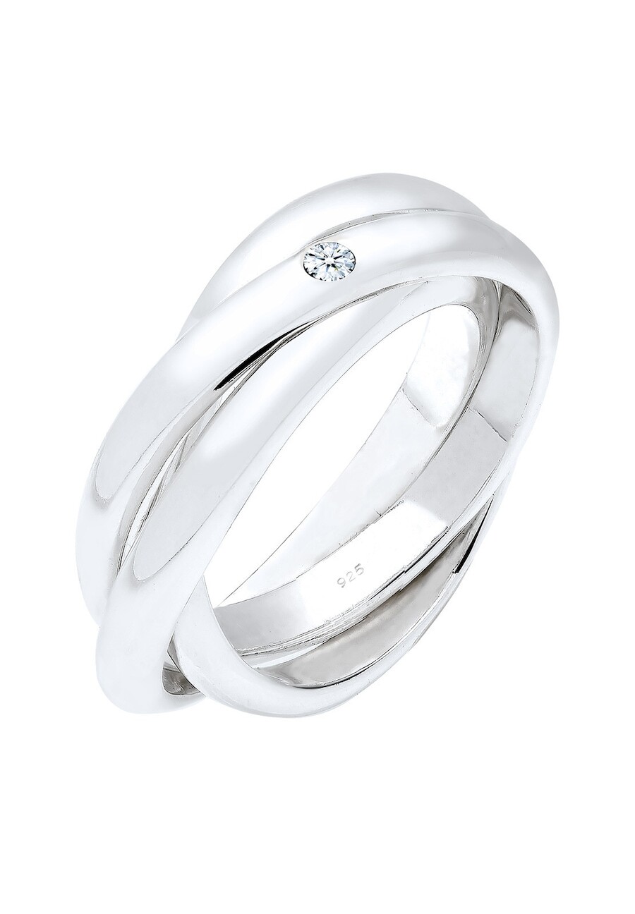 Elli DIAMONDS Elli DIAMONDS Elli DIAMONDS Ring Dames Verlovingsring Diamant 0.03 ct. in 925 Sterling Zilver Ringen