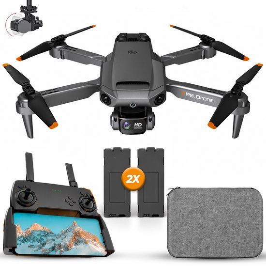 SefSay P8 Zwart Drone - Drone met dubbele camera - Obstakel ontwijking - Inclusief opbergtas en 2 accu's