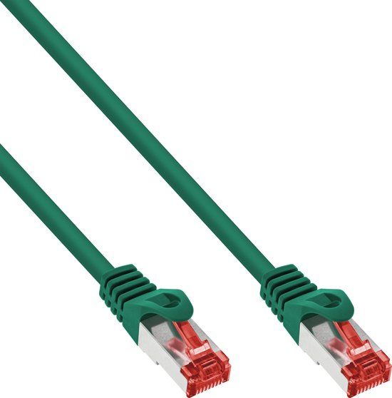 InLine® Patchkabel, S/FTP (PiMf), Cat.6, 250 MHz, PVC, koper, groen, 0,25m