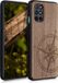 kwmobile telefoonhoesje geschikt voor OnePlus 8T - Houten hoesje met bumper - Donkerbruin Vintage Kompas design