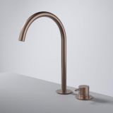 Hotbath Cobber wastafelkraan - opbouw - hoog - 2-gats - eengreeps - PVD - geborsteld koper CB023HBCP